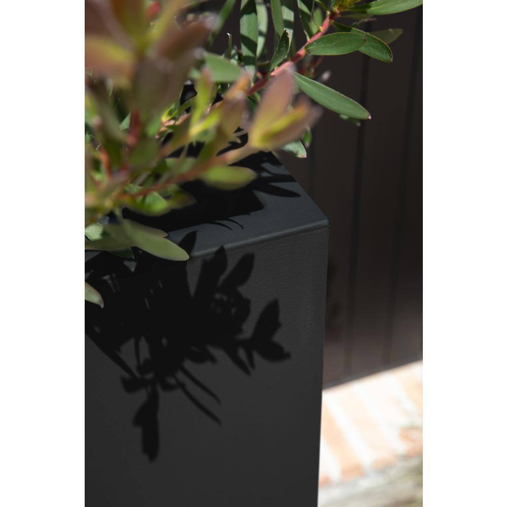 Veradek Block Medium Black Plastic Square Planter with Drainage Holes (15.5 in. L x 15.5 in. W x 32 in. H) PEDVTLB