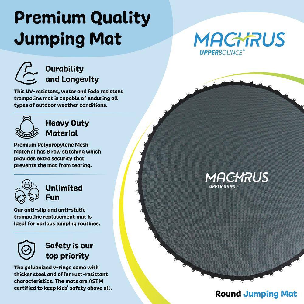 Upper Bounce Machrus Trampoline Replacement Jumping Mat, Fits for 14 ft. Round Frames with 72 VRings, Using 5.5 in. SpringsMat Only UBMAT-14-72-5.5