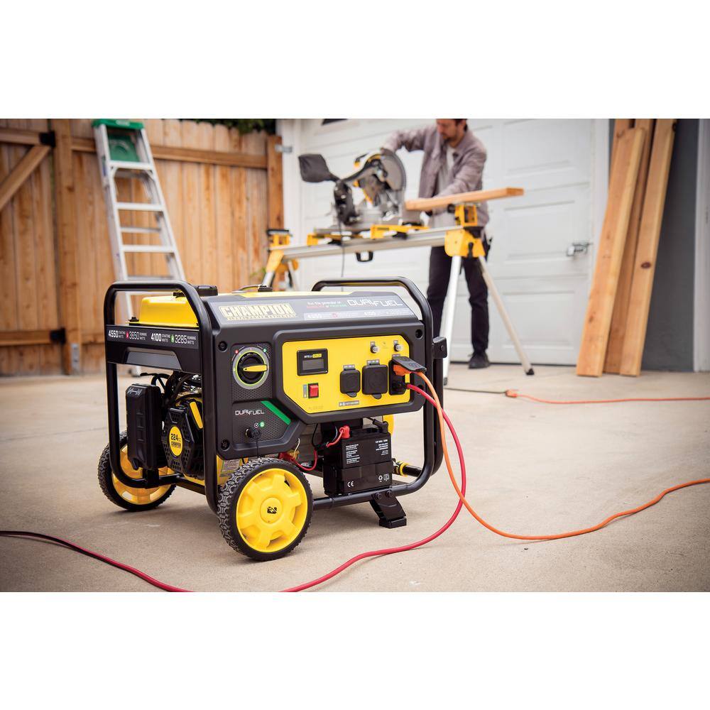 Champion Power Equipment 4550/3650-Watt Electric Start Gas and Propane Dual Fuel Powered RV Ready Portable Generator 200973