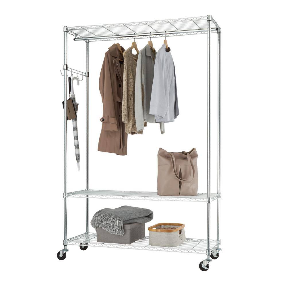 TRINITY Chrome Steel Clothes Rack 48 in. W x 75.5 in. H TBFZ-2707