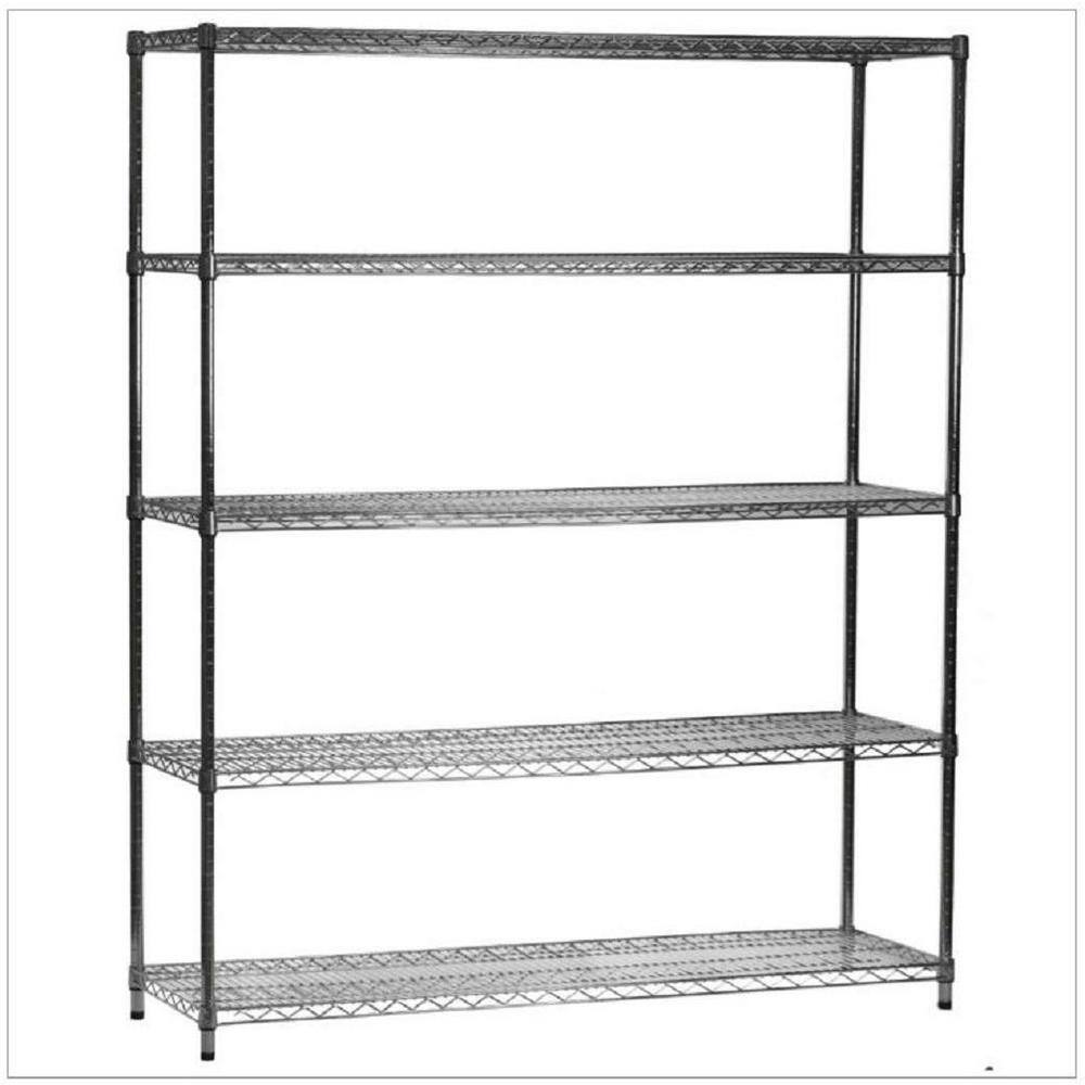 HDX 5-Tier Commercial Grade Heavy Duty Steel Wire Shelving Unit in ChromeMax (60 in. W x 72 in. H x 18 in. D) HD186072-5RCCPS