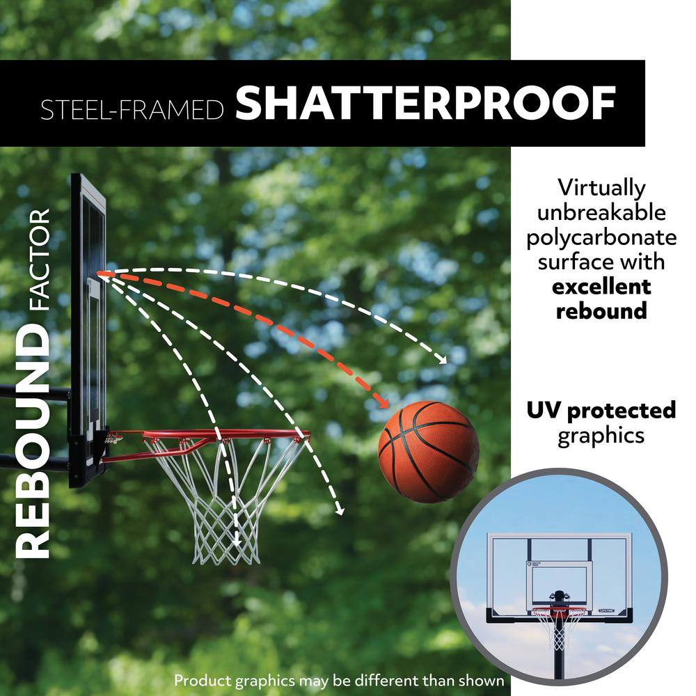 Lifetime 54 in. Polycarbonate Adjustable In-Ground Basketball Hoop 90962