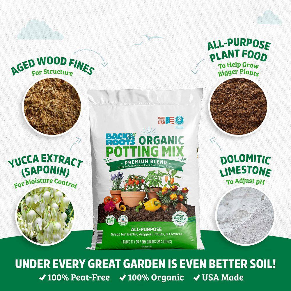 Back to the Roots Organic Potting Mix (4 1 cu.ft. Bags ) 47074-DS