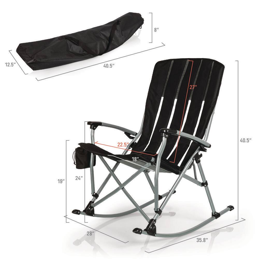 Picnic Time Outdoor Rocking Camp Chair-XL Heavy Duty 805-01-105-000-0