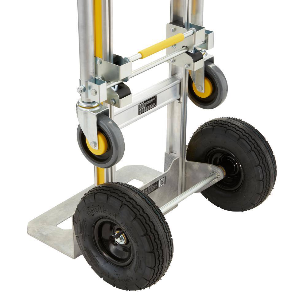 Gorilla 1,000 lbs. Capacity Convertible All Aluminum Hand Truck with Multi-Grip Power Handle, Wide Load Toe Plate Technology GHA2-10