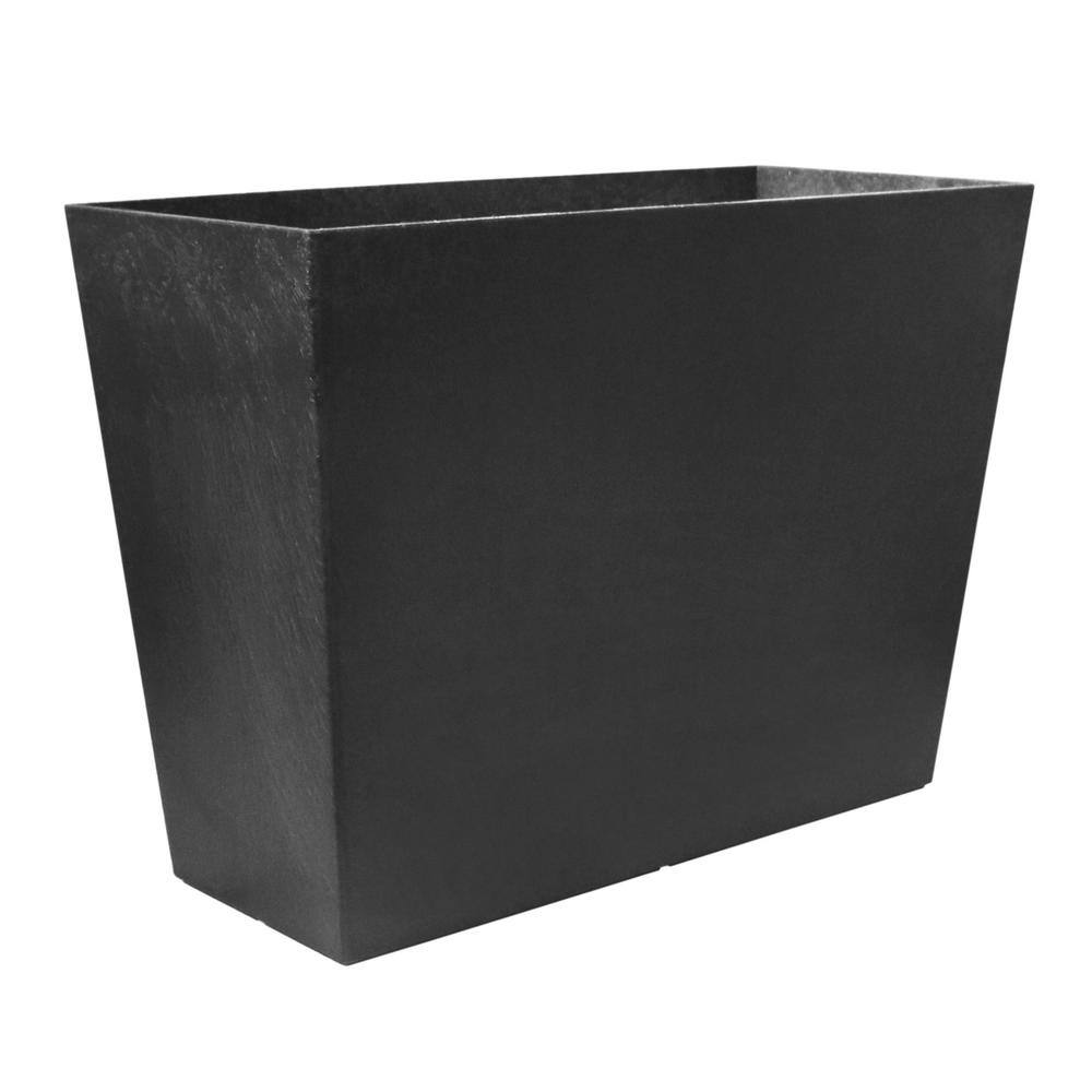 Vigoro 28 in. Fiorella Slate Recycled Materials Indoor/Outdoor Self-Watering Trough Planter (28 in. L x 15 in. W x 20 in. H) MT5100939