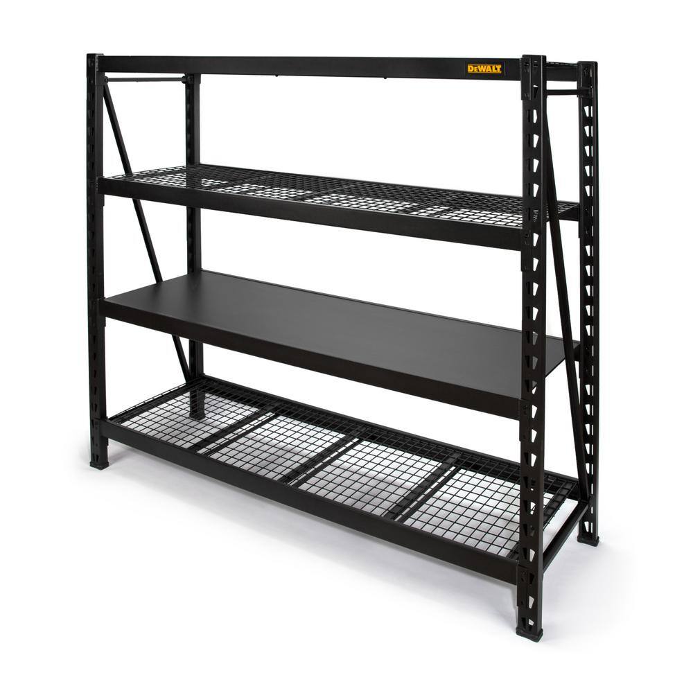 DEWALT Black 4-Tier Steel Garage Storage Shelving Unit (77 in. W x 72 in. H x 24 in. D) DXST10000BLK