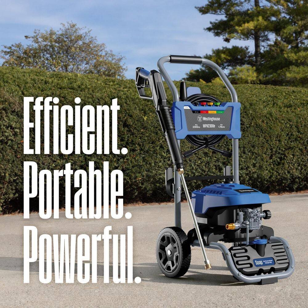Westinghouse 2300 PSI 1.76 GPM 13 Amp Cold Water Electric Powered Pressure Washer with Turbo Nozzle and 5-Quick Connect Tips WPX2300e