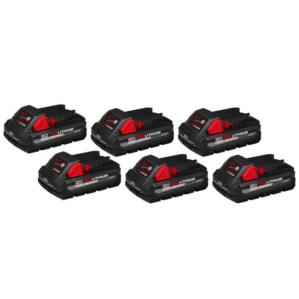 Milwaukee M18 18-Volt Lithium-Ion High Output CP 3.0Ah Battery Pack (6-Pack) 48-11-1837-x3
