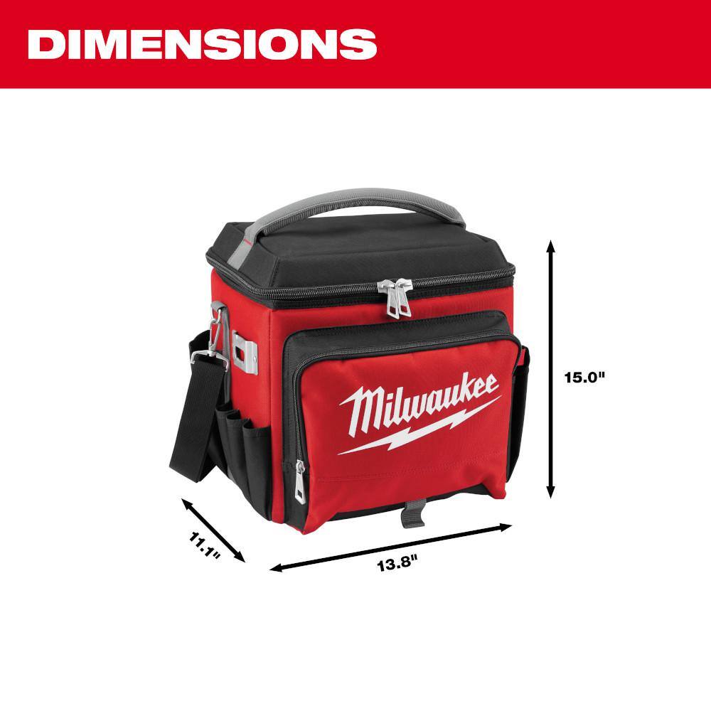 Milwaukee 21 Qt. Soft Sided Jobsite Lunch Cooler with PACKOUT Black 30 oz. Tumbler 48-22-8250-48-22-8393B