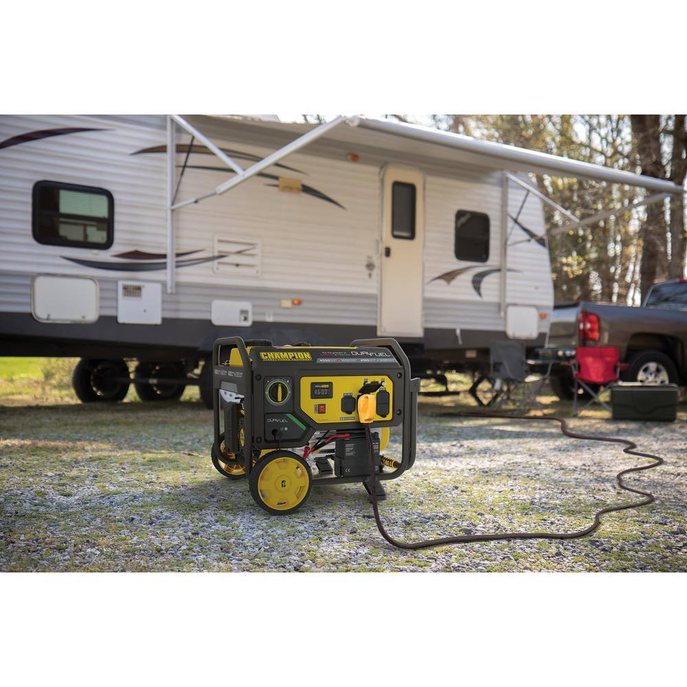 Champion Power Equipment 4550/3650-Watt Electric Start Gas and Propane Dual Fuel Powered RV Ready Portable Generator 200973