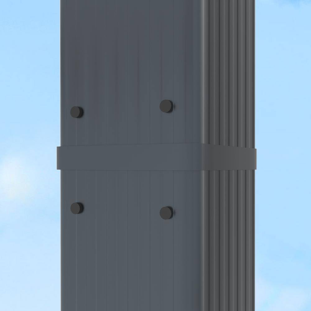 VEIKOUS 16 ft. W x 12 ft. D Aluminum Pergola Outdoor with Dark Gray Retractable Canopy PG0202-04GY