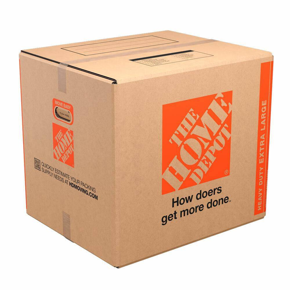 The Home Depot 24 in. L x 20 in. W x 20 in. D Heavy-Duty Extra-Large Moving Shipping and Packing Box with Handles (90-Pack) HDXLBOX90