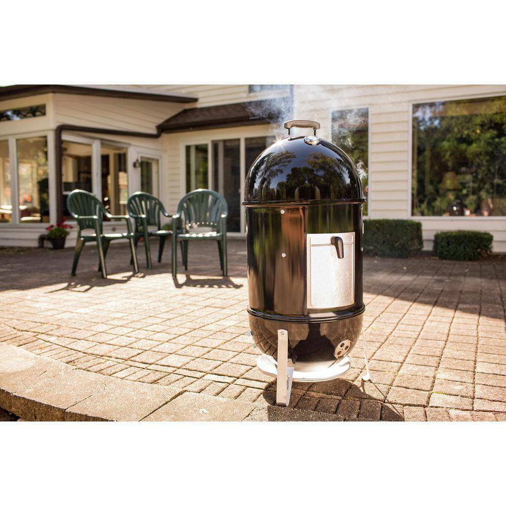 Weber 18 in. Smokey Mountain Charcoal Cooker Smoker in Black with Cover and Built-In Thermometer 721001