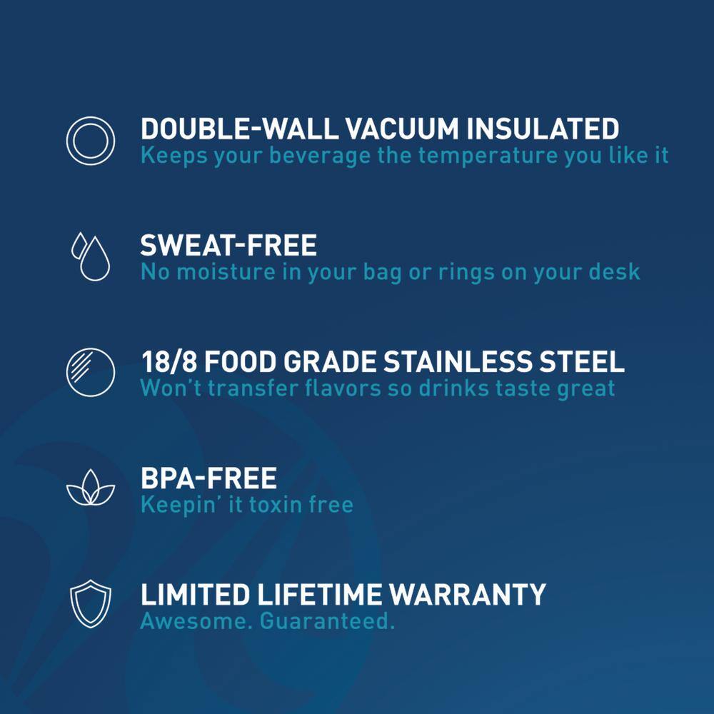 Takeya Actives 64 oz. Stainless Steel Wide Handle Straw Bottle Bluestone 51190