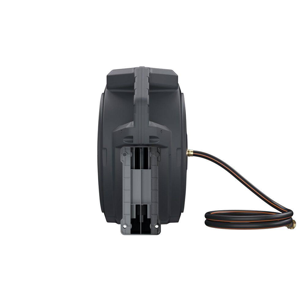 Giraffe Tools Garden Retractable Hose Reel-5/8 in.-90 ft., Wall Mounted, Dark Grey AW4058US