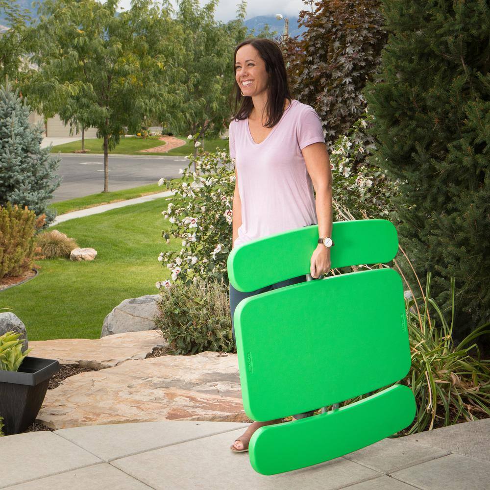 Lifetime 35.4 in. Green Rectangle Steel and Resin Kids Picnic Table Seats 4 260262