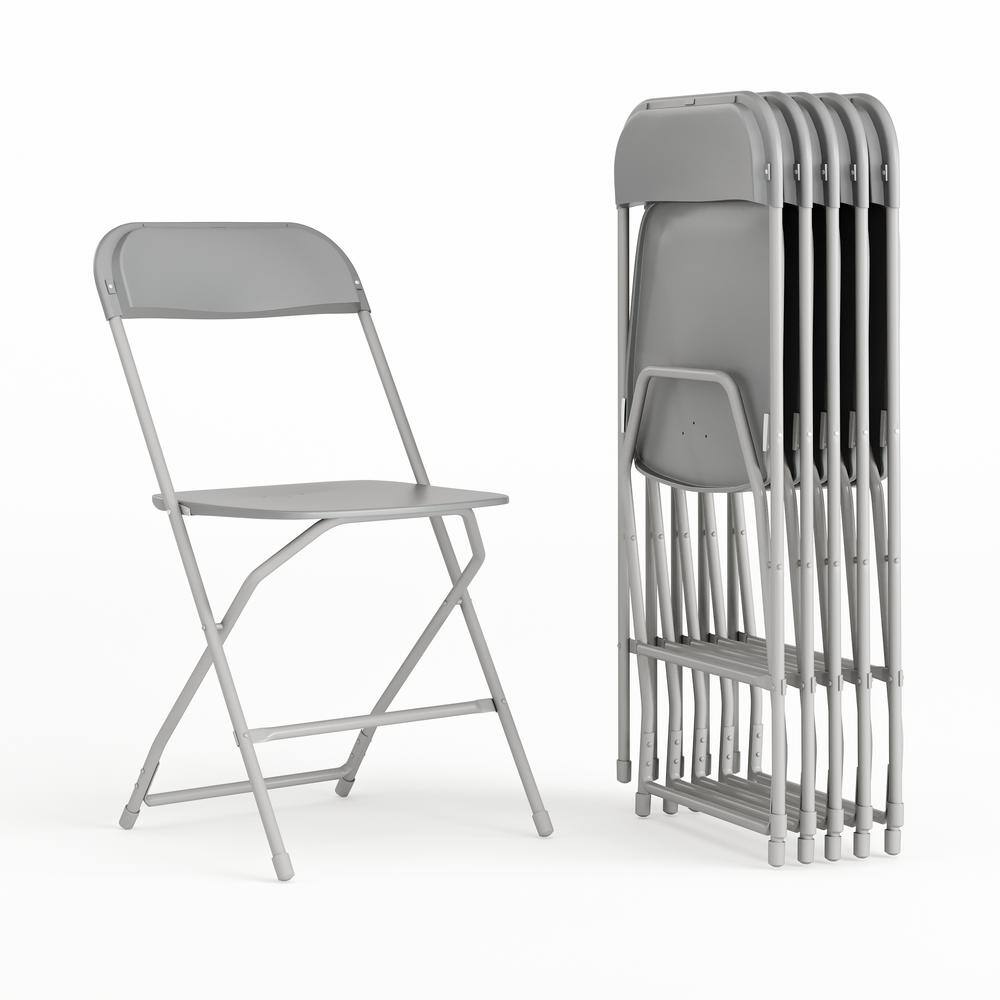 Carnegy Avenue Grey Metal Folding Chairs CGA-LE-487296-GR-HD