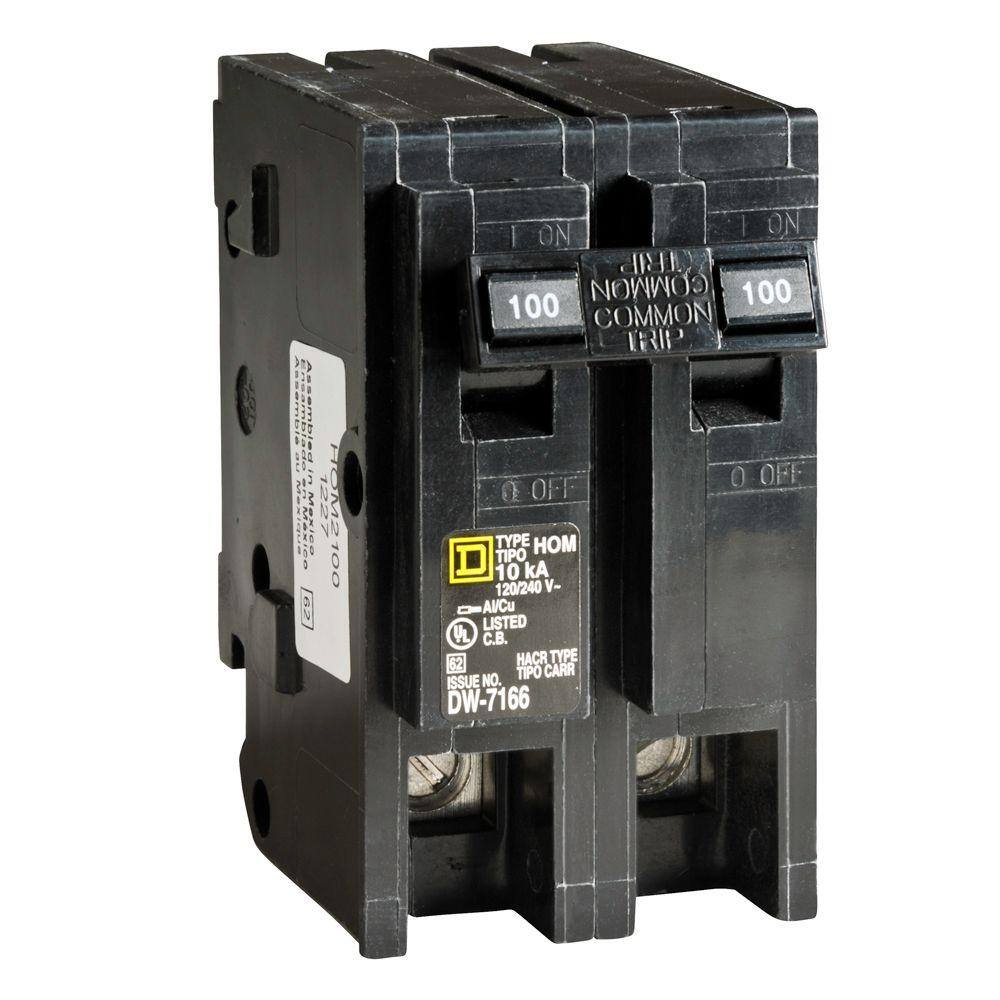 Square D Homeline 100 Amp 2-Pole Circuit Breaker HOM2100C