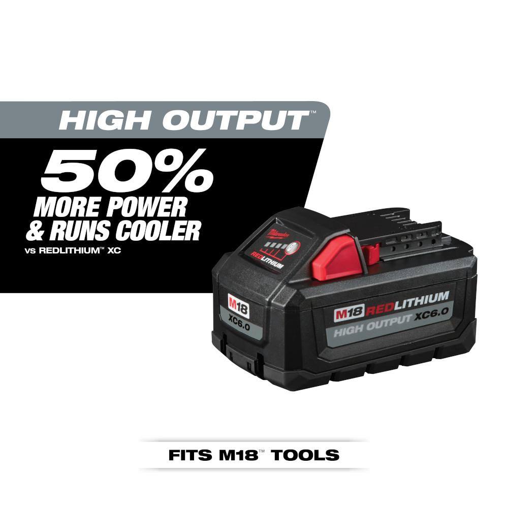 Milwaukee M18 18V Lith-Ion High Output (2) 6. 0Ah Battery Pack w/ (1) 5.0 Ah Battery 48-11-1862-48-11-1850