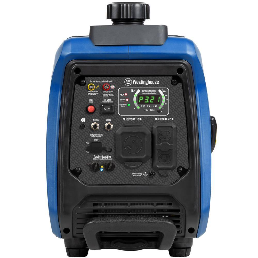 Westinghouse 4,000-Watt Gas Powered Portable Inverter Generator with Recoil Start, LED Data Center iGen4000cv