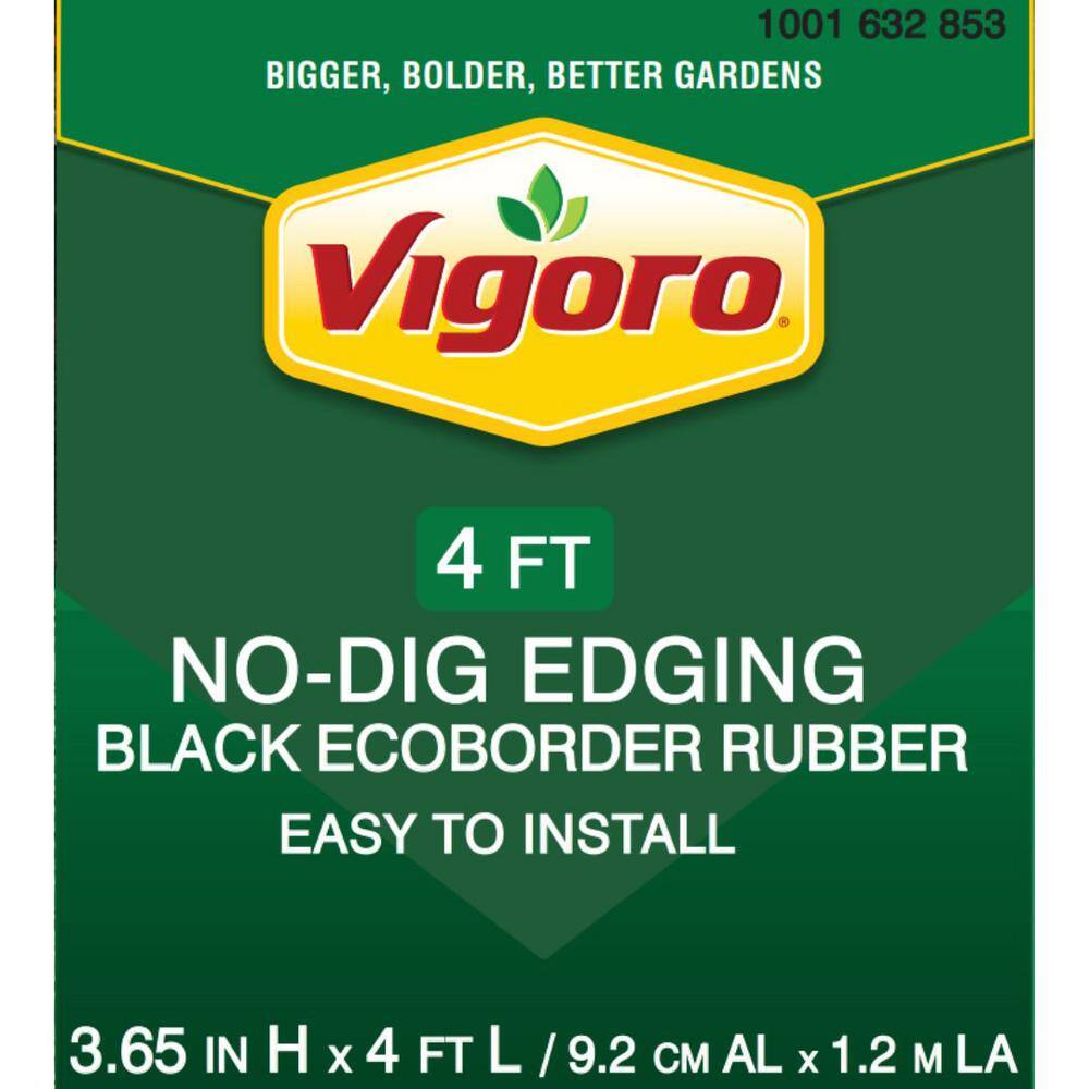 Vigoro EcoBorder 4 ft. Black Rubber Landscape Edging (6-Pack) ECOBRD BLK 6PK