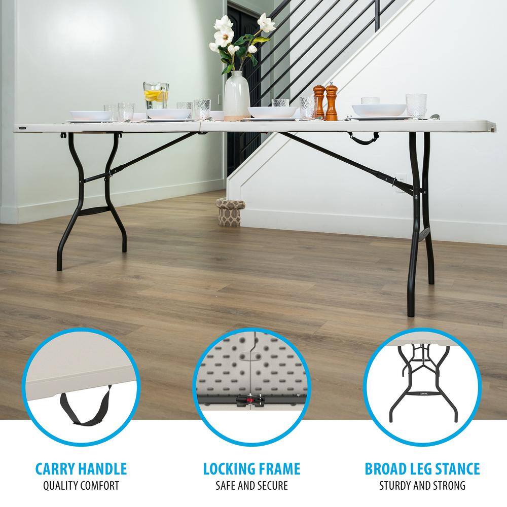 Lifetime 8 ft. Fold-in-Half Table Almond 80732