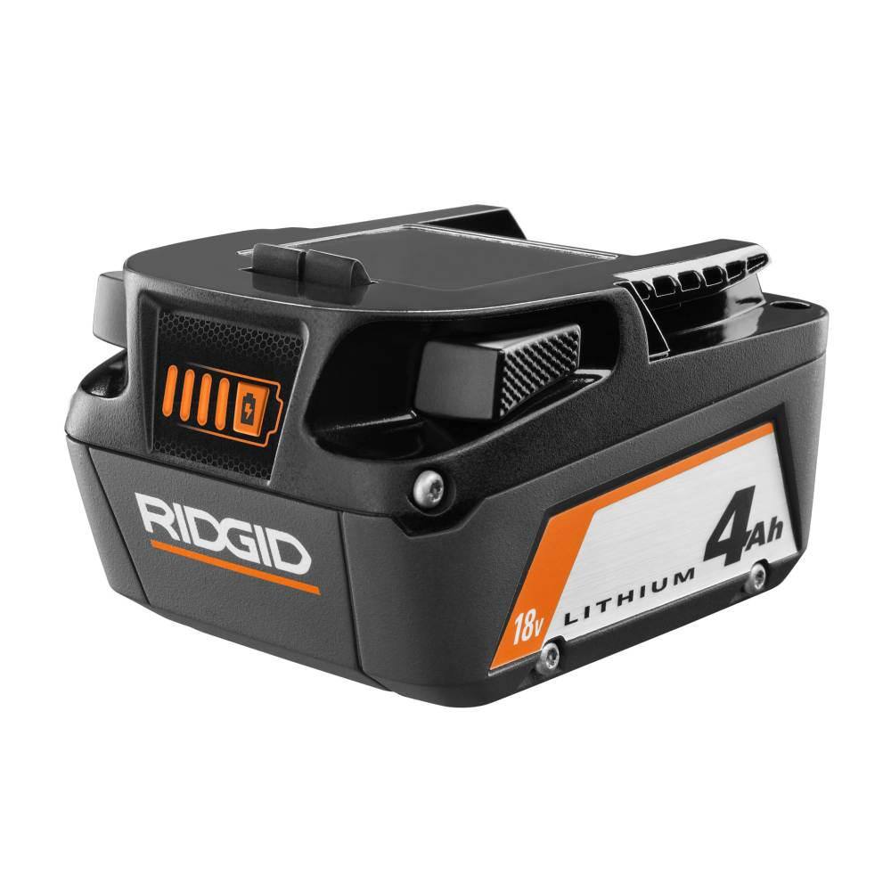 RIDGID 18V (2) 4.0 Ah Batteries and Charger Kit with 18V Dual Port Simultaneous Charger AC93044SBN-AC86095