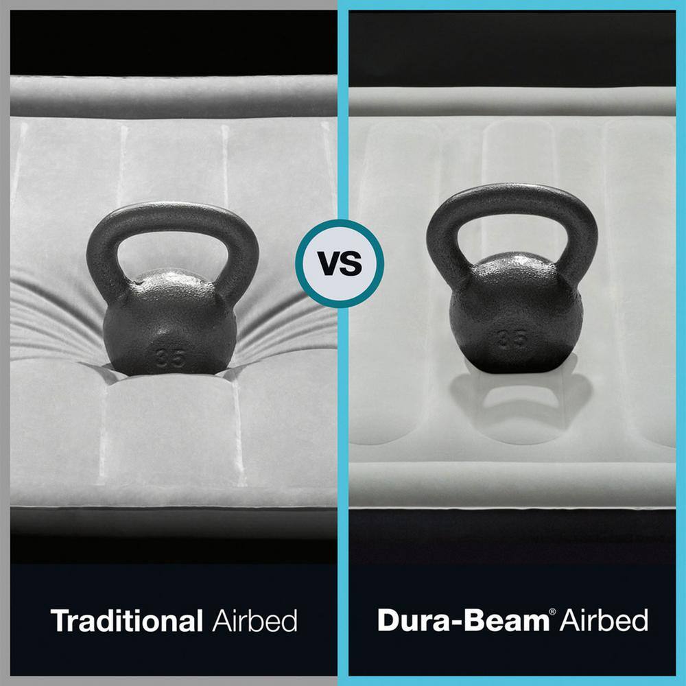 Intex TruAire Luxury Queen Air Mattress Airbed with Lumbar Support and Built in Pump 64095ED