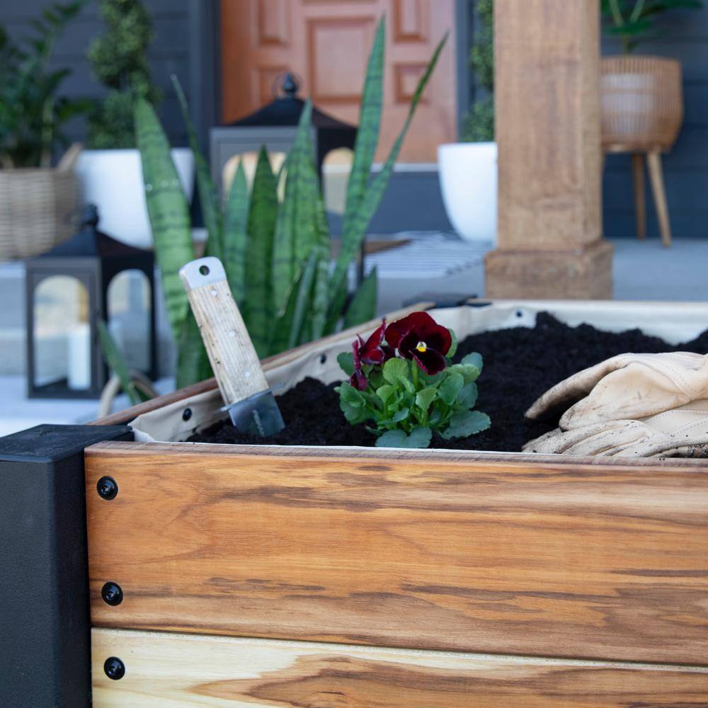 Backyard Discovery 4 ft. x 2 ft. 4 in. Outdoor Teak Planter 2204065com