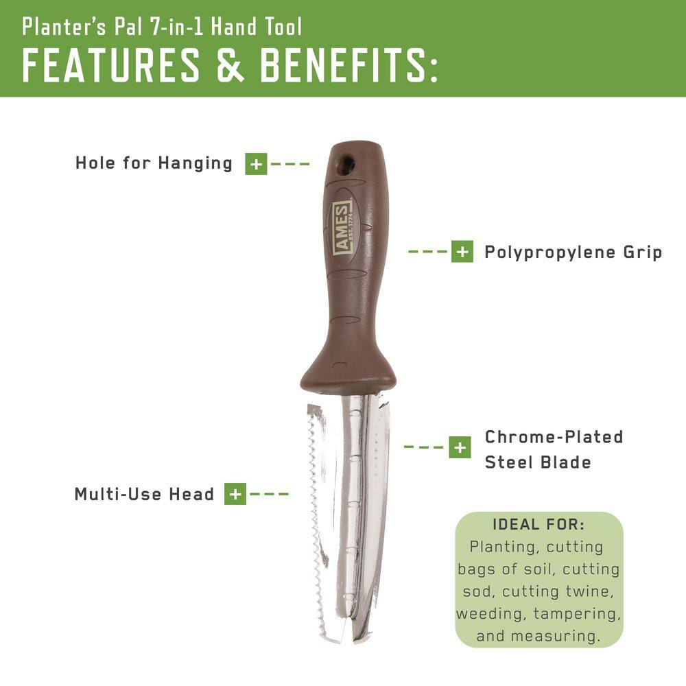 Ames 5-Piece Digging, Transferring, and Cultivating Garden Tool Set with Rolling Cart 10000-03450