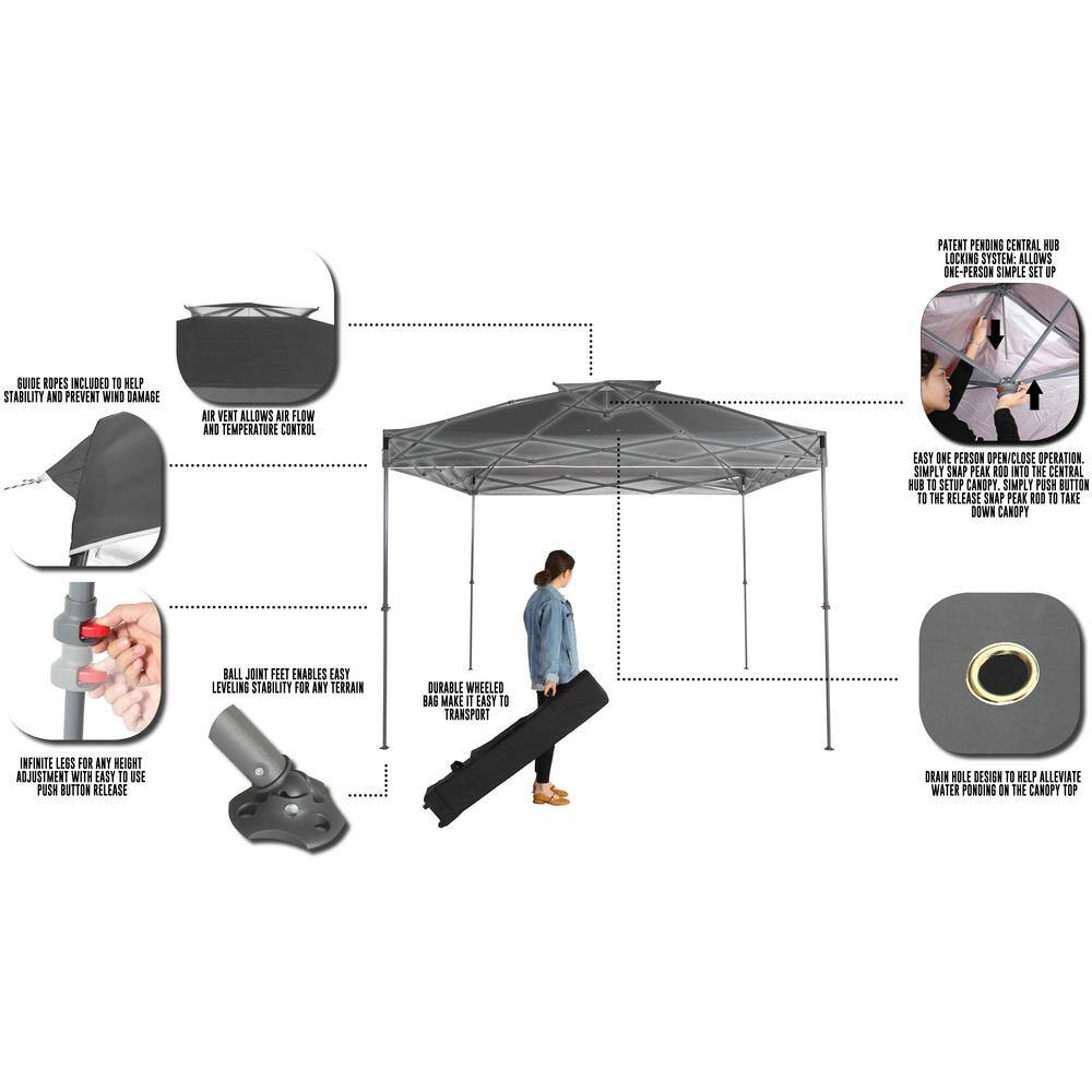 Everbilt 10 ft. x 10 ft. Grey Instant Canopy Pop Up Tent NS CLIA 100-G