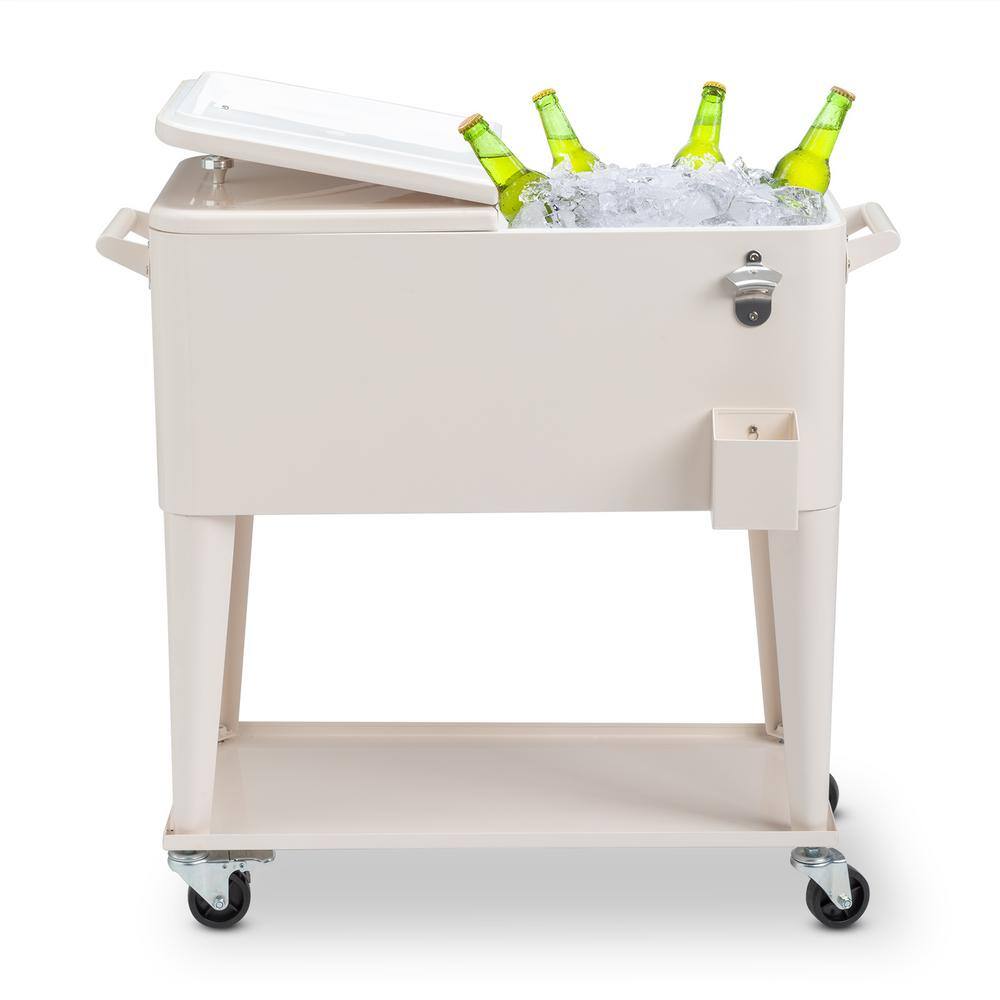 Karl home 80 qt. Food & Beverage Hard-Side Patio Cooler Milky White 516900851562