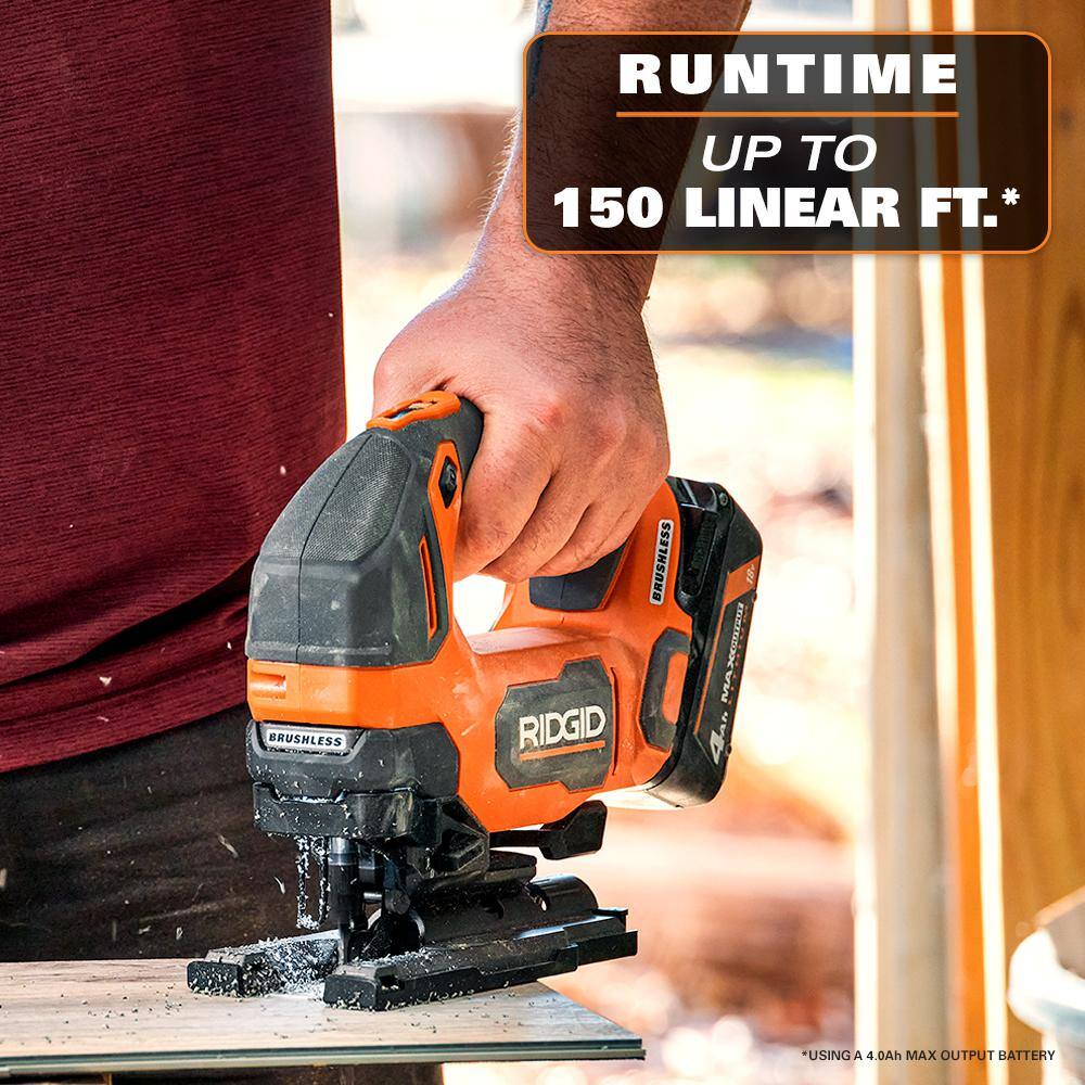 RIDGID 18V Brushless Cordless 2-Tool Combo Kit with Jig Saw, Router, (2) 4.0 Ah Batteries, and Charger AC93044SBN-R920444SB