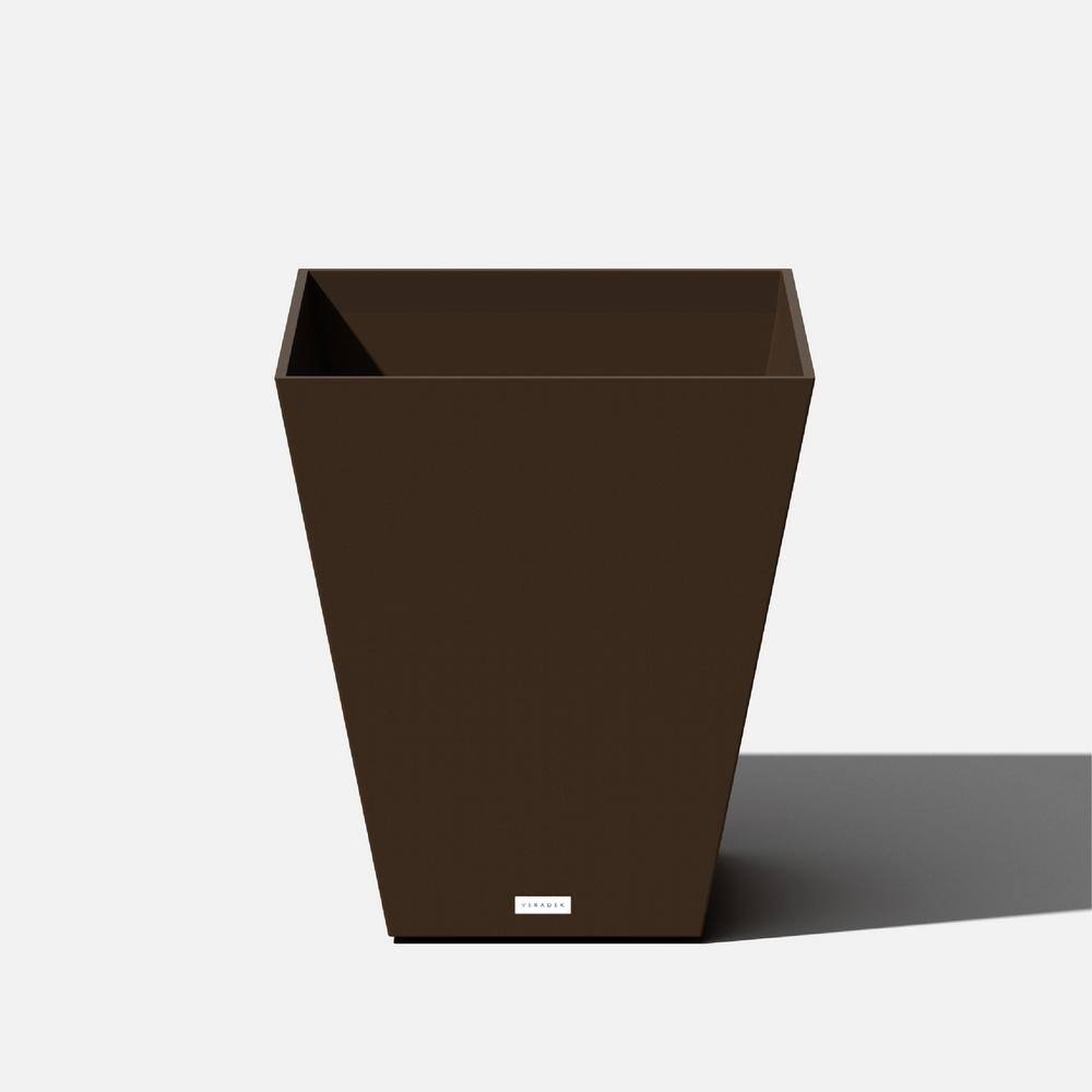 Veradek Nobleton Large Espresso Plastic Tapered Planter with Drainage Holes (19 in. L x 19 in. W x 22 in. H) NBV22E