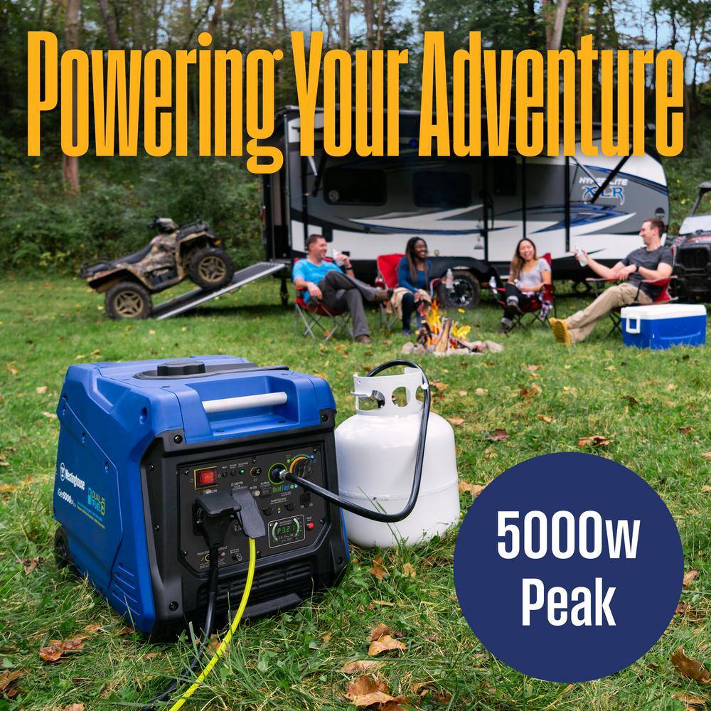 Westinghouse 5,000-Watt Dual Fuel Gas and Propane Powered Portable Inverter Generator with Recoil Start, LED Data Center iGen5000DFcv