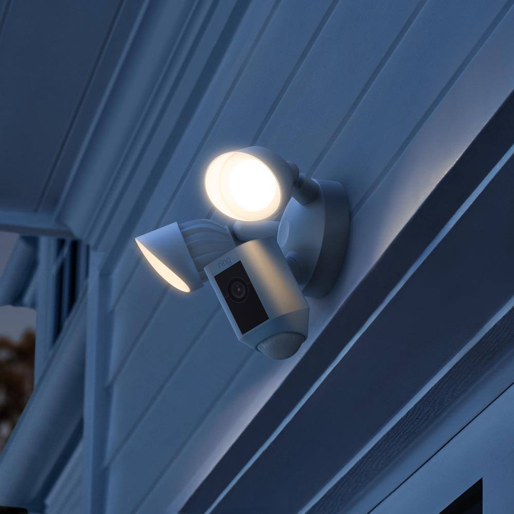 Ring Wired Doorbell Pro with Floodlight Cam Plus Wired, White B0C59HK3N6