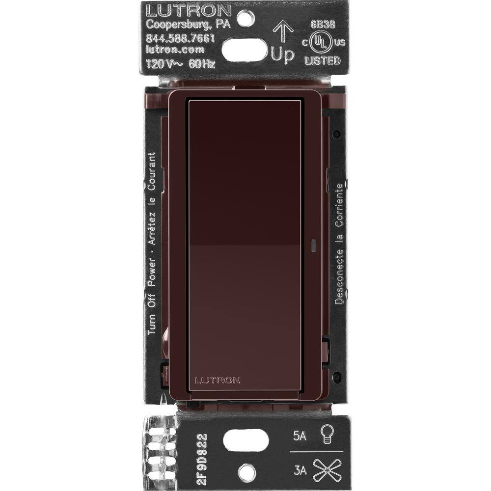 Lutron Claro Smart Switch for Caseta, On/Off Control of Lights/Fans, 5-Amp/Neutral Wire Required, Brown (DVRF-5NS-BR) DVRF-5NS-BR