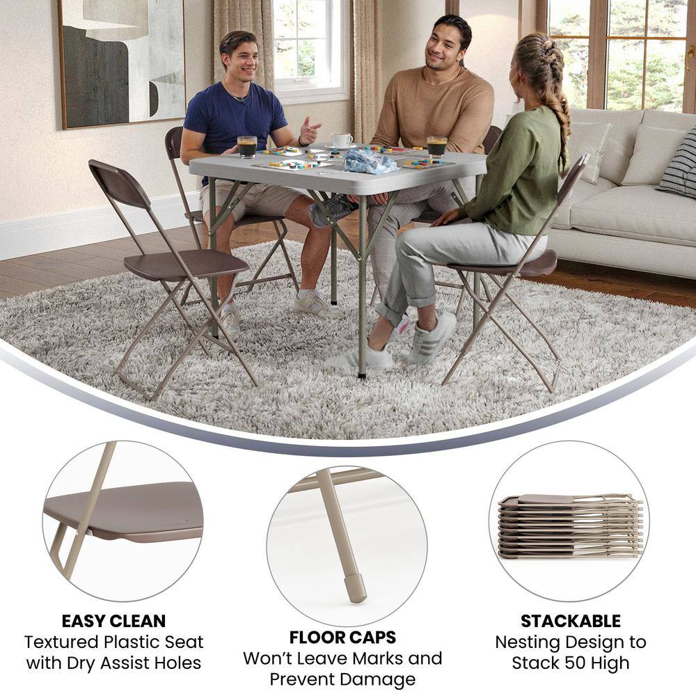 Carnegy Avenue Brown Metal Folding Chairs CGA-LE-487295-BR-HD