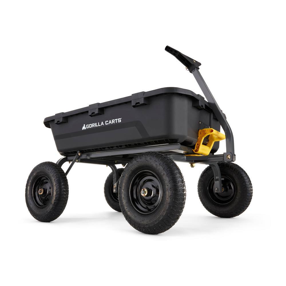 GORILLA CARTS 12 cu. ft. Patented Super Heavy-Duty Poly Dump Garden Cart, 1,600 lbs., 48 in. x 34 in. x 11 in., 16 in. Pneumatic Tires GCG-12