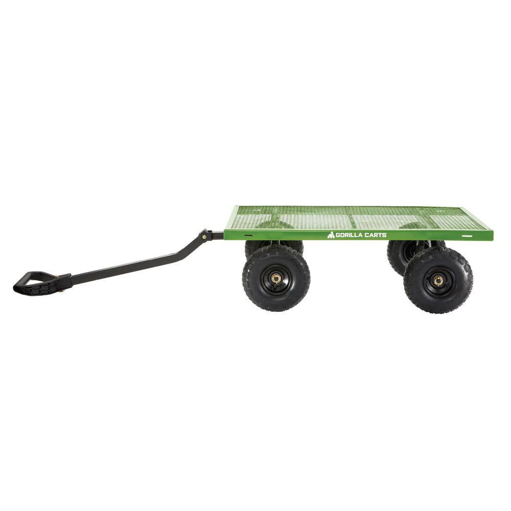 GORILLA CARTS 4 cu. ft., 900 lbs. Heavy-Duty Steel Utility Garden Cart, 4 cu. ft., 10 in. Pneumatic Tires, 2-in-1 Pull or Tow Handle GCG-9004T