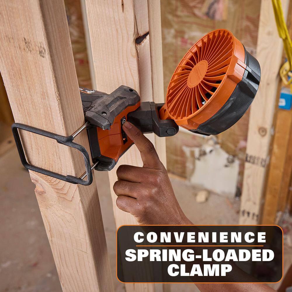 RIDGID 18V SubCompact Brushless Cordless Magnetic Clamp Fan 2-Pack with (2) 4.0 Ah Batteries, Charger, and Bag R860723B-R860723B-AC93044SBN