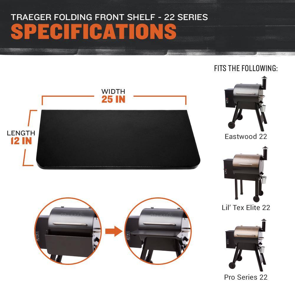 Traeger Front Folding Shelf - 22  Pellet Grills BAC362