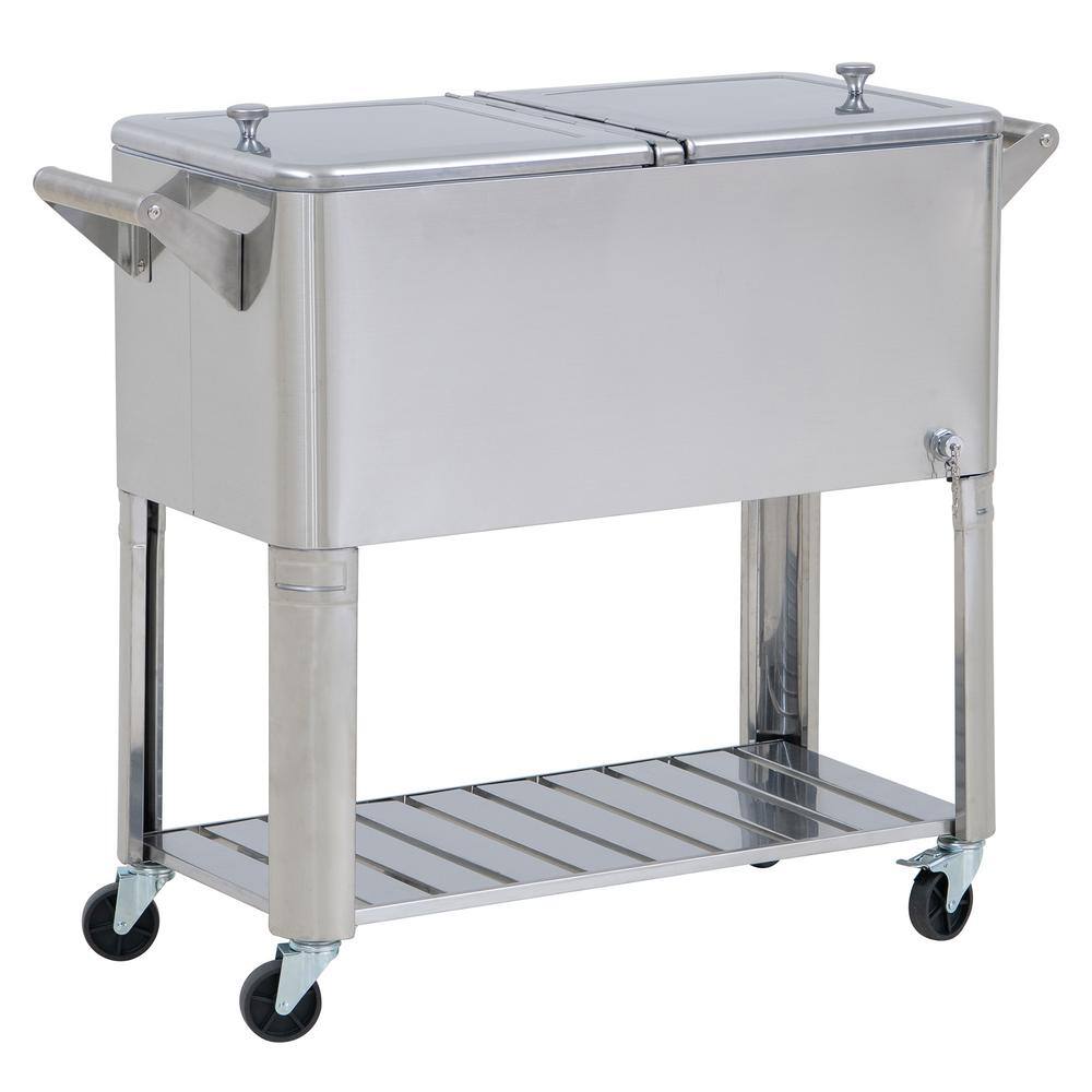 Sunjoy 80 QT. Outdoor Stainless Steel Cooler A601000330