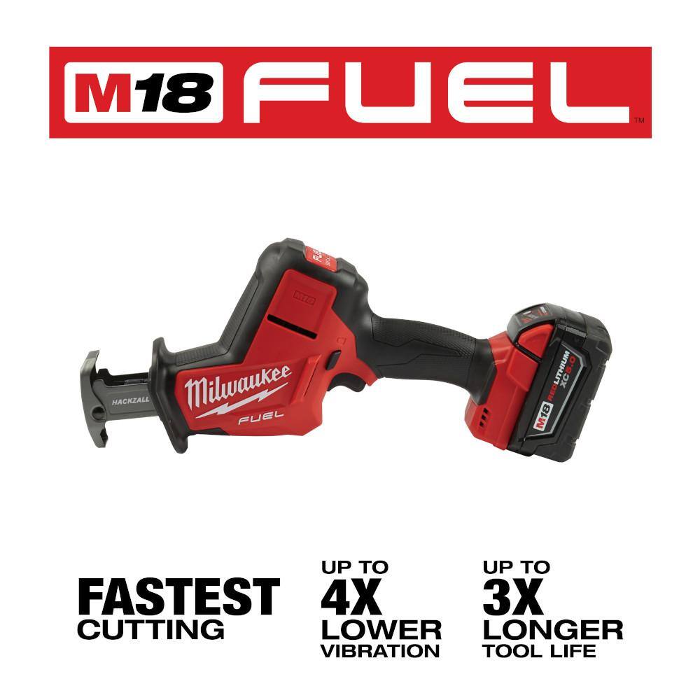 Milwaukee M18 FUEL 18V Lithium-Ion Brushless Cordless HACKZALL Reciprocating Saw Kit W/(1) 5.0Ah Batteries, Charger & Tool Bag 2719-21