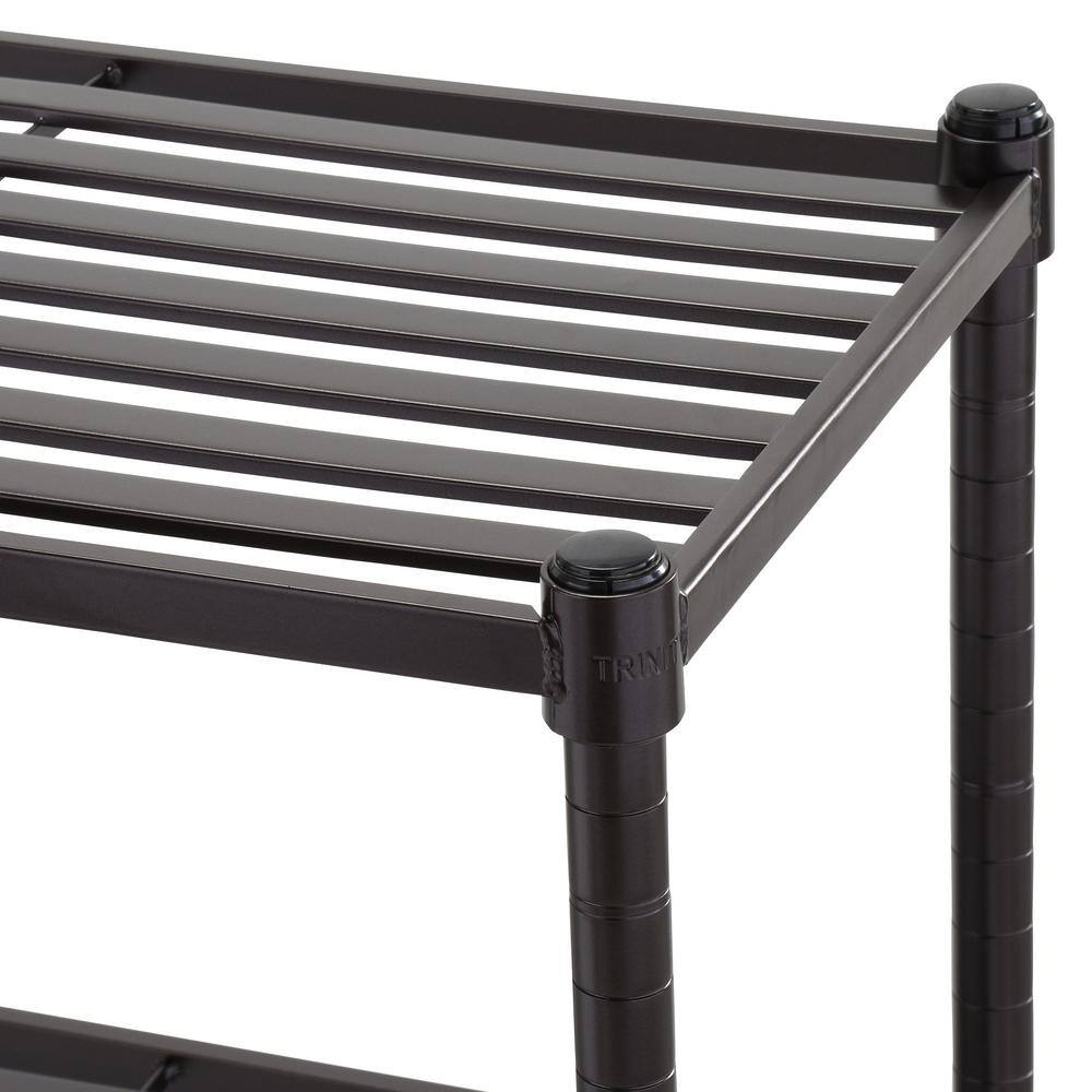 TRINITY Bronze 3-Tier Decorative Shelving Unit (36 in. W x 35 in. H x 14 in. D) TBFPBR-2501