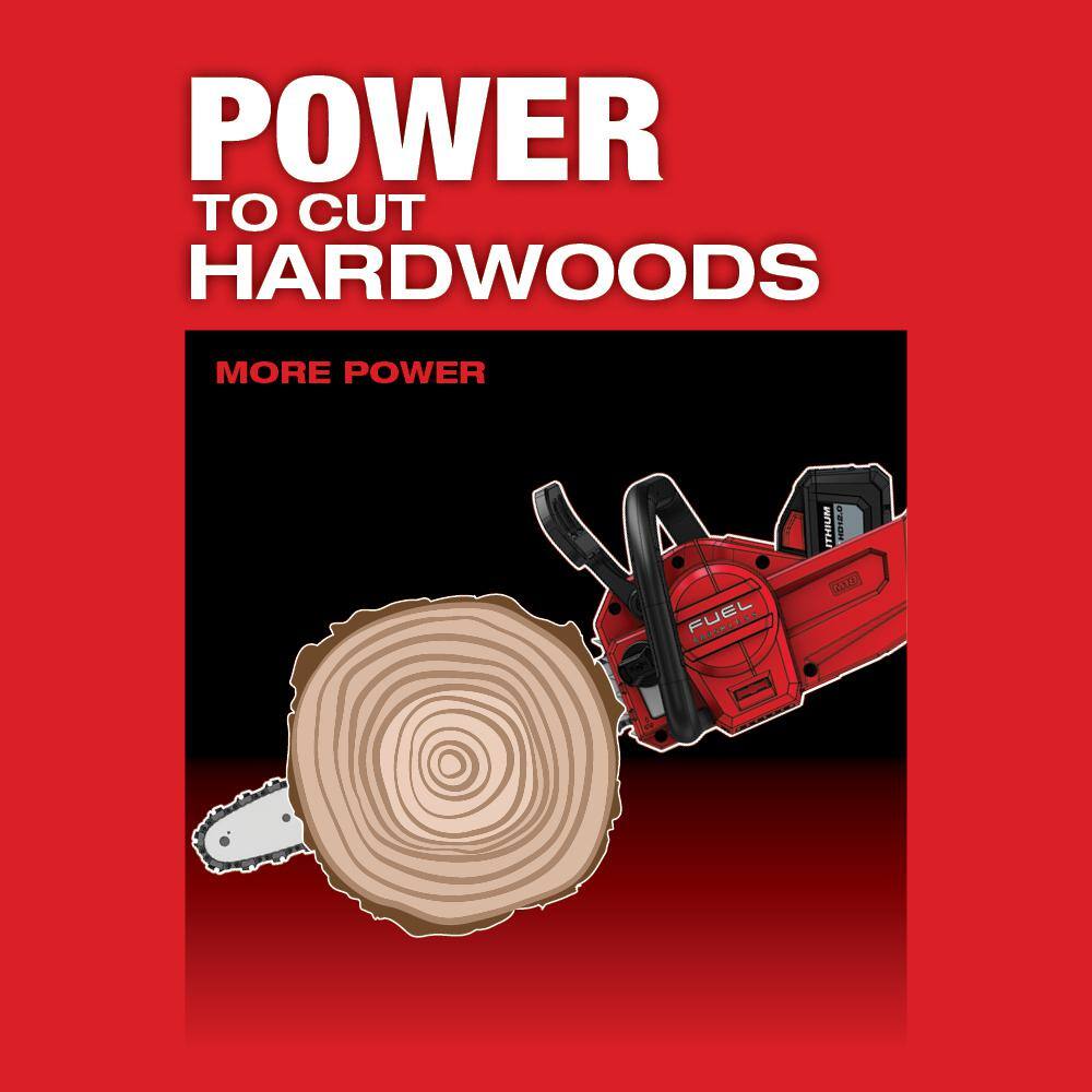 Milwaukee M18 FUEL 18V Lithium-Ion Brushless Battery 16 in. Chainsaw W/ M18 5.0Ah 2727-20-48-11-1850