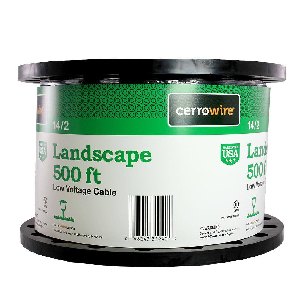 Cerrowire 500 ft. 14/2 Black Stranded Low-Voltage Landscape Lighting Wire 241-1402J