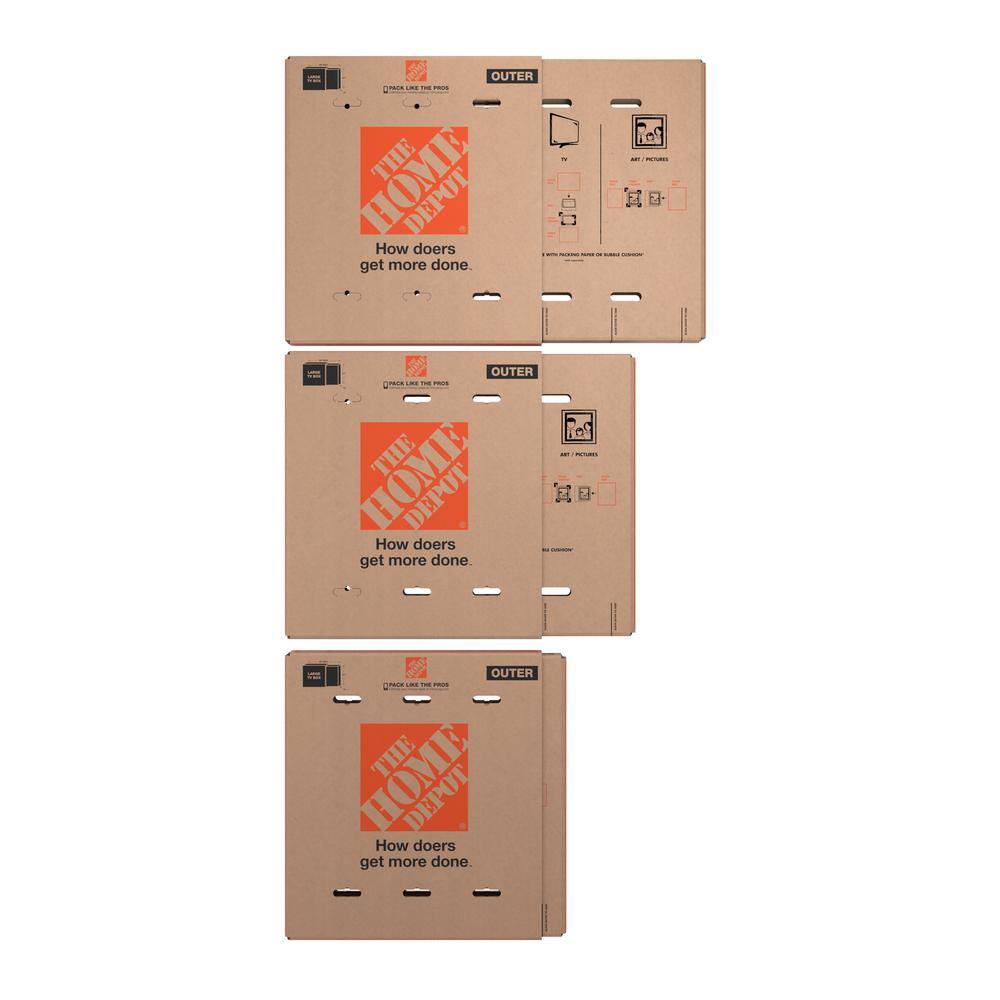 The Home Depot 25 in. L x 4 in. W x 26 in. D Heavy Duty Medium Adjustable TV, Picture, and Mirror Moving Box (42-Pack) MEDTV42