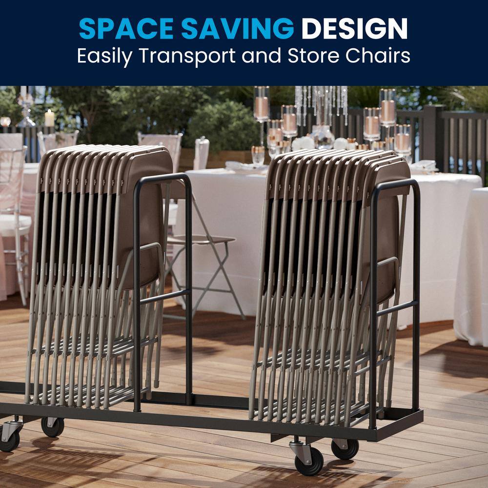 Carnegy Avenue Brown Metal Folding Chairs CGA-LE-487295-BR-HD